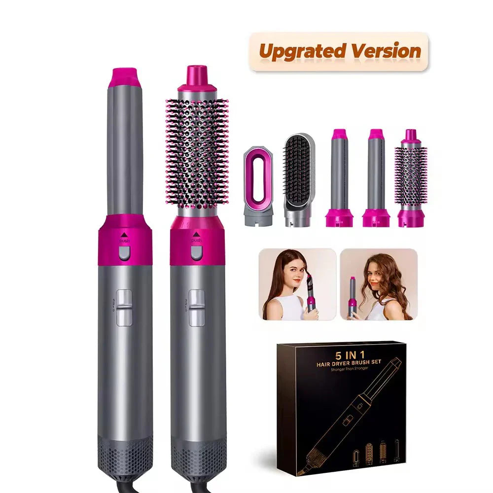 Hair Dryer 5-In-1 Electric Hair Comb Negative Ion Straight Curler